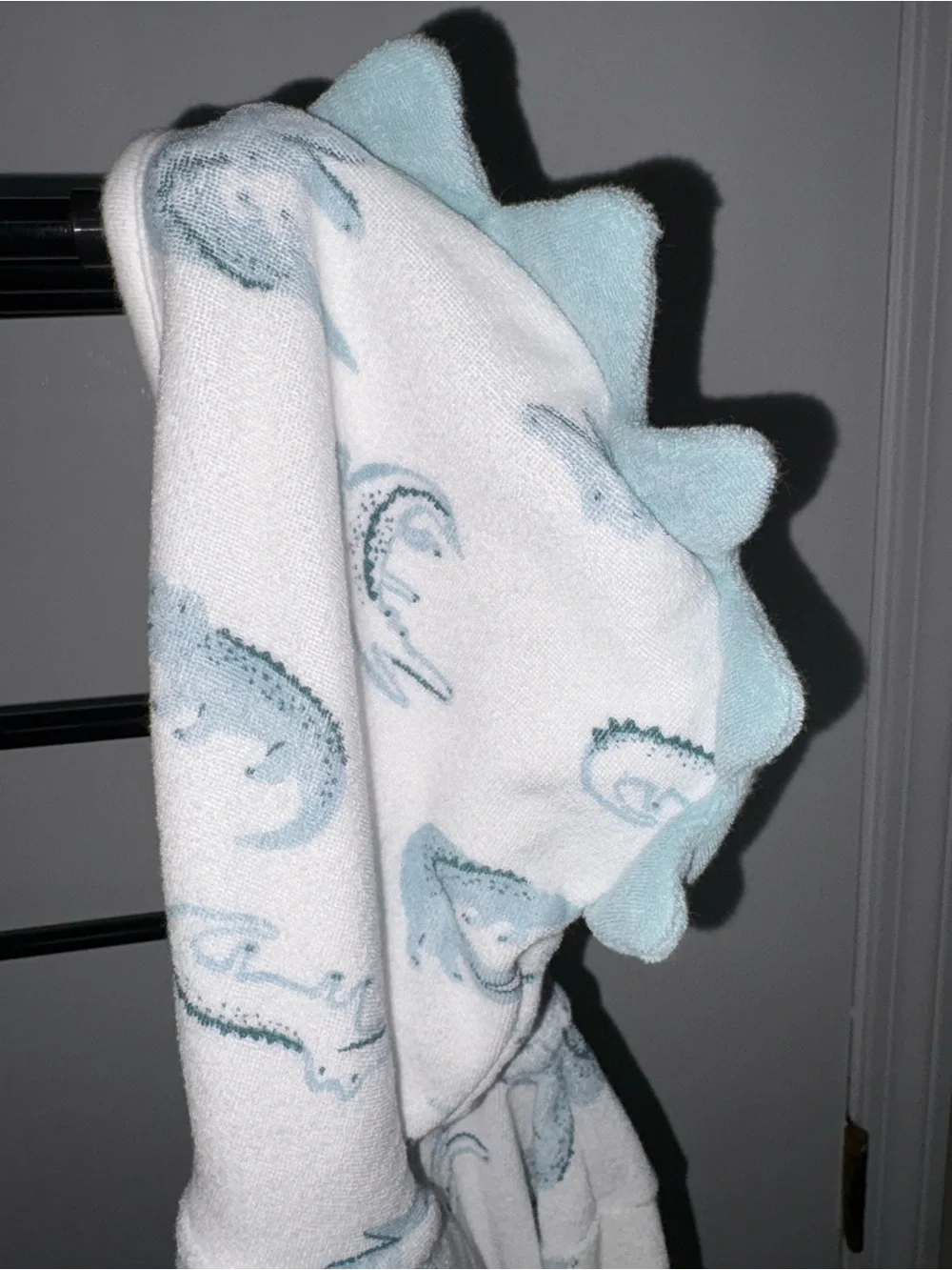 Carter's Just One You Hooded Baby Alligator Robe in White & Teal